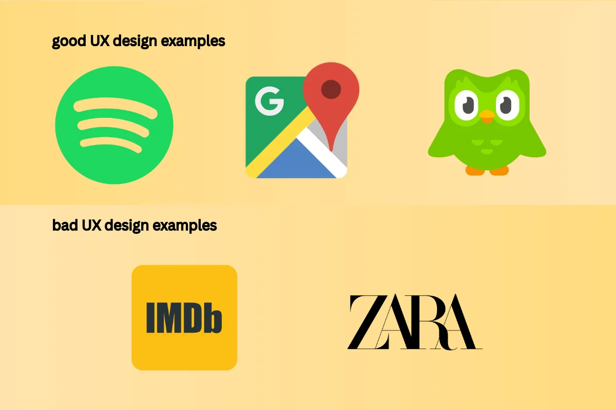good and bad examples of UX design