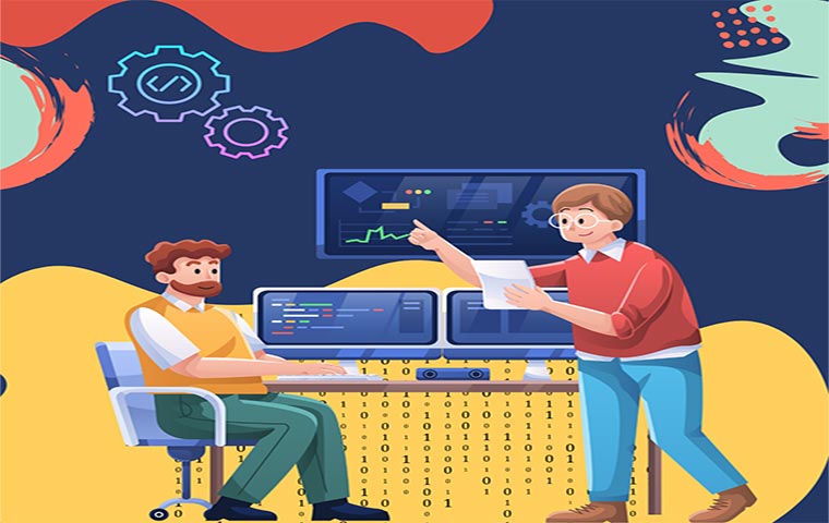 a graphical photo of developers building a cross platform app