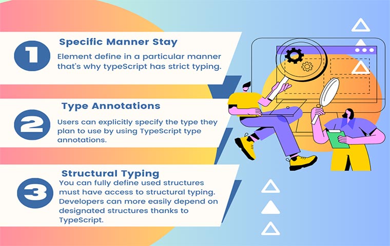 A graphical photo of showing typescript advantages in front end languages for mobile app